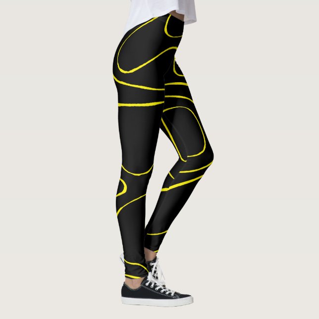 Leggings Ebb and Flow 2 en negro y amarillo (Derecha)