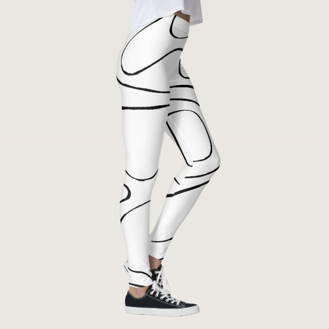 Leggings Ebb y Flow 2 - Blanco y negro (Derecha)