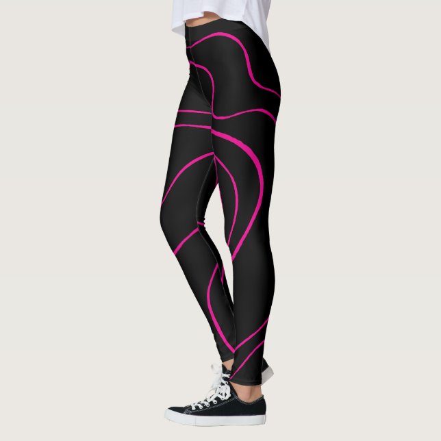 Leggings Ebb y Flow 2 - Magenta y negro (Izquierda)