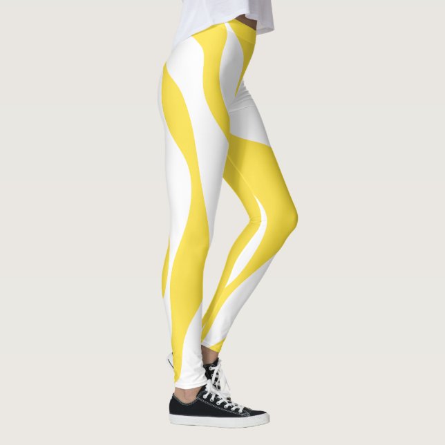 Leggings Ebb y Flow 4 en amarillo limón y blanco (Derecha)