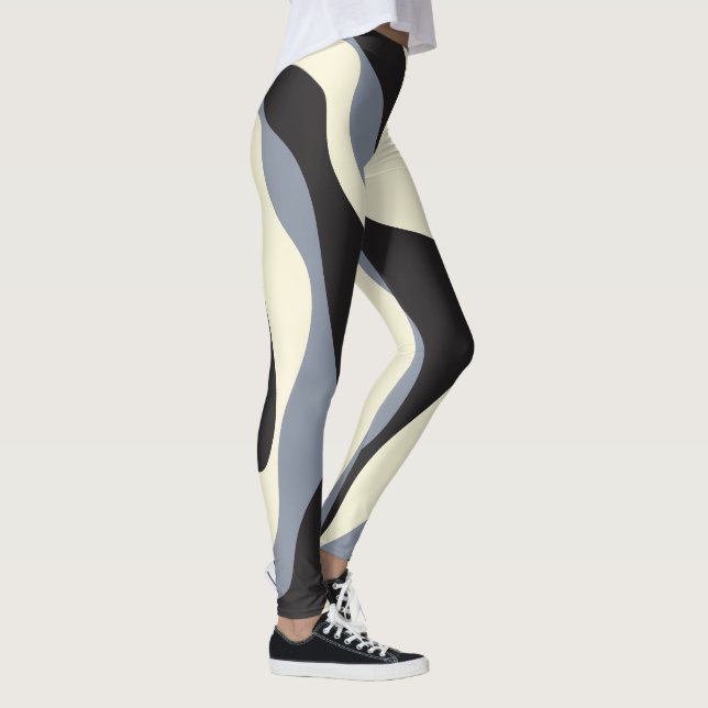 Leggings Ebb y Flow 4 en negro, gris y crema (Derecha)