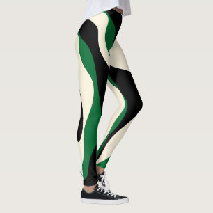Leggings Ebb y Flow 4 en verde, crema y negro