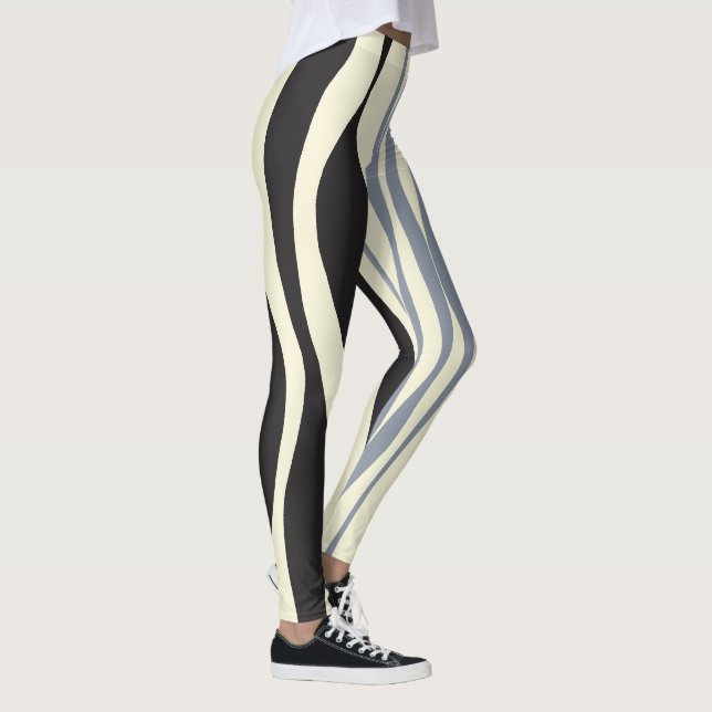 Leggings Ebb y Flow en negro, gris y crema (Derecha)