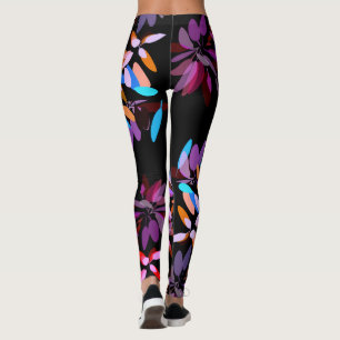 Leggings Edgy asimétrico Y2K Púrpura estética y negro