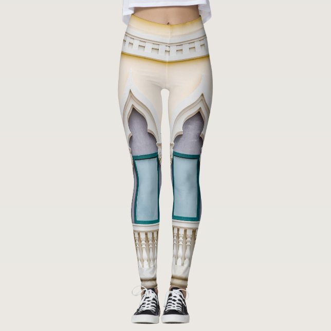 Leggings Edificio retro europeo, exterior vintage. (Anverso)