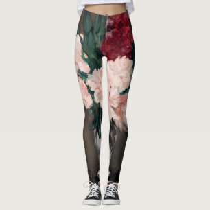 Leggings Edouard Manet - Jarrón de Peonías en un pequeño pe