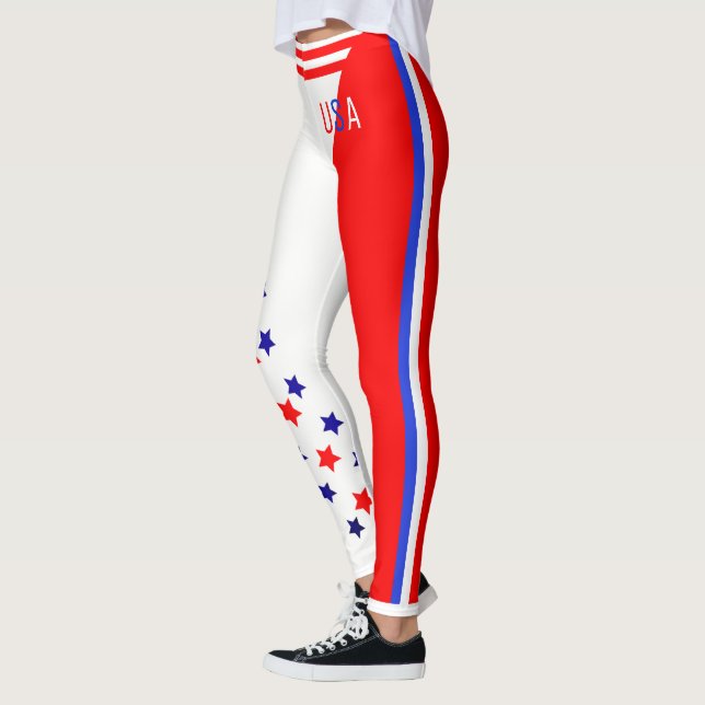 Leggings EE.UU. Patriot de EE.UU. Estrellas y rayas (Izquierda)