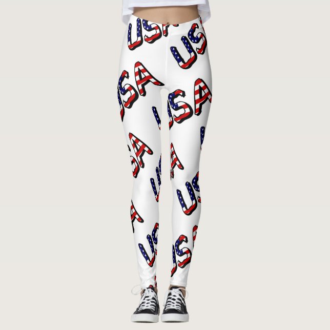 Leggings EEUU sobre la bandera de EEUU (Anverso)