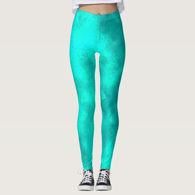 Leggings Efecto de nube de tormenta de estilo Verde (Anverso)