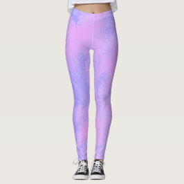 Leggings Efecto de sueño pintar nubes de manchas rosadas y 
