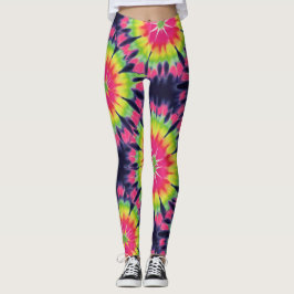 Leggings Efecto de tinte de puntas psicodélico Patrón sin p