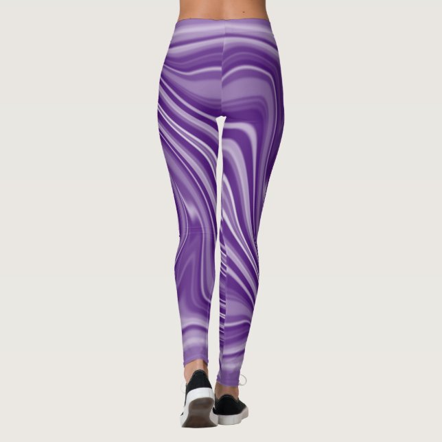 Leggings Efecto espiral borroso monocromo blanco de buen gu (Reverso)