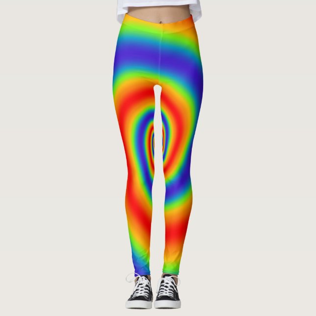 Leggings Efecto espiral colorido del gradiente del arcoiris (Anverso)