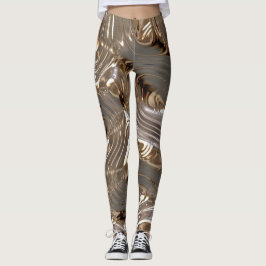 Leggings Efecto Metalizado metálico de oro plateado