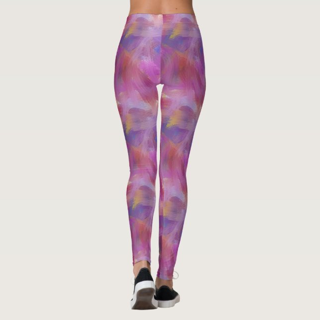 Leggings Efecto Pintura de brocha efecto Púrpura Yoga Leggi (Reverso)