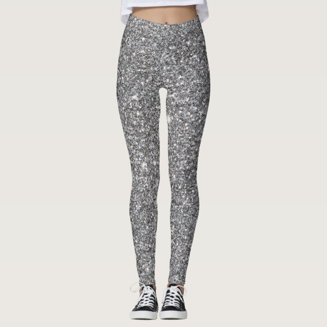 Leggings Efecto Purpurina plateado (Anverso)