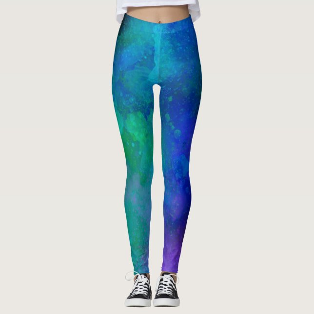 Leggings Efecto salpicador de pintura de galaxia (Anverso)