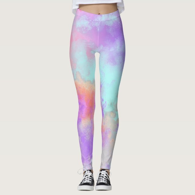 Leggings Efecto salpicador de pinturas arcoiris (Anverso)