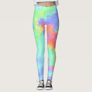 Leggings Efecto salpicador de pinturas arcoiris