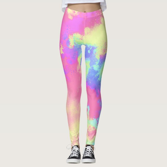 Leggings Efecto salpicador de pinturas arcoiris (Anverso)