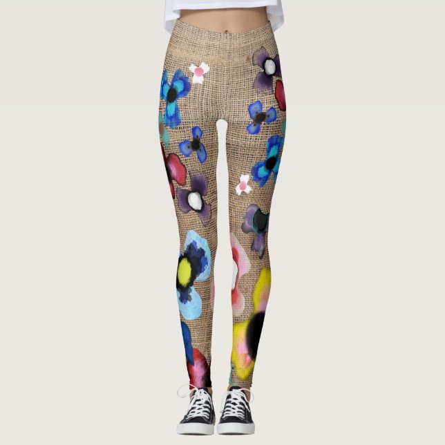 Leggings Efecto yute pansies (Anverso)