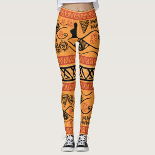 Leggings Egipcio De Rayas, Tribal Motif Vintage.