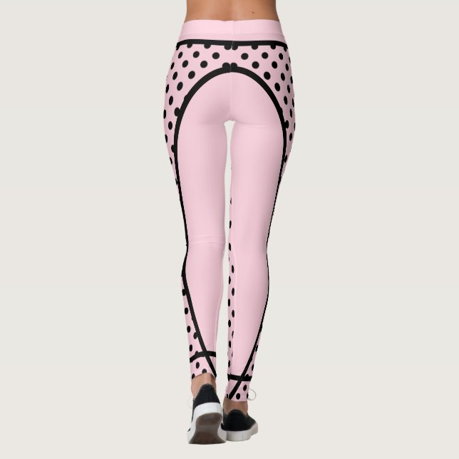 Leggings Ein Traum in Rosa mit schwarzen Punkten Yoga (Reverso)