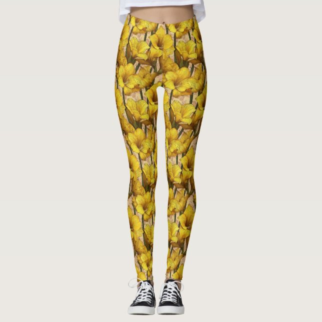Leggings Ejercicio Amarillo Encanto Amaryllis Regalos Para  (Anverso)