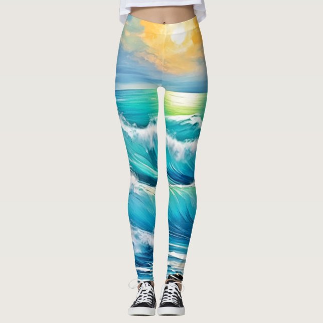 Leggings El abrazo de Ocean: el arte ondulado (Anverso)