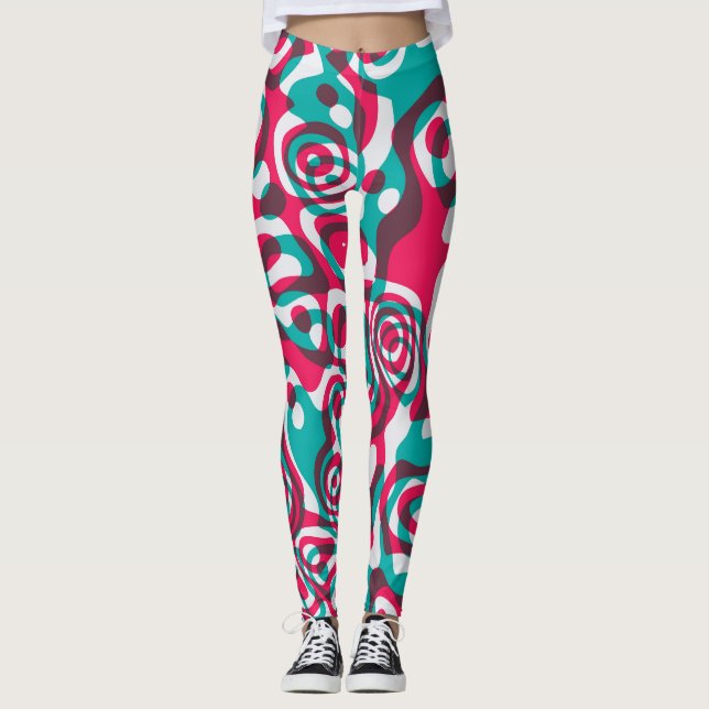 Leggings El Ácido Psicodélico Es Un Fondo Funky Sin Marea. (Anverso)