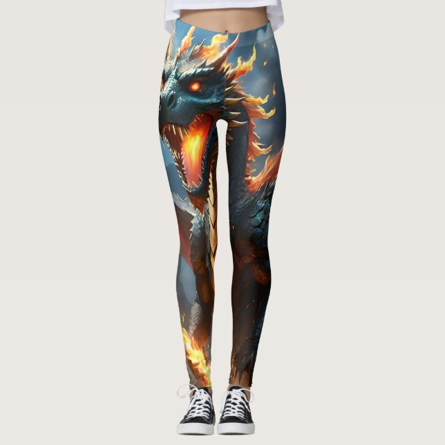 Leggings "El aliento de Inferno: la llama del dragón" (Anverso)