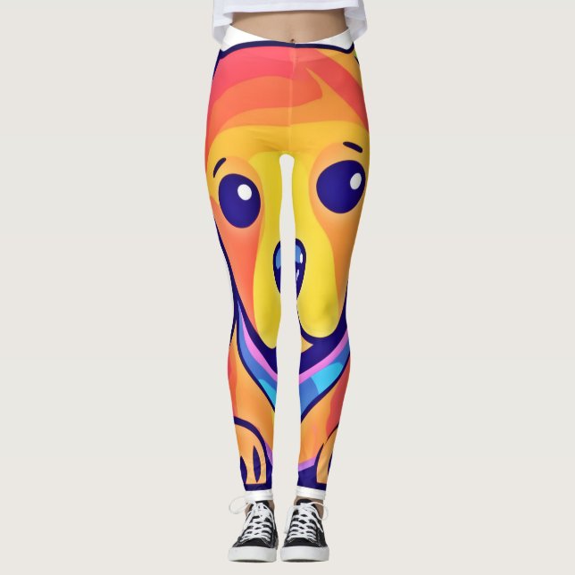 Leggings El amor de los cachorros arcoiris (Anverso)