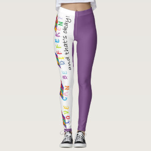 Leggings El amor del ASL puede ser diversa púrpura
