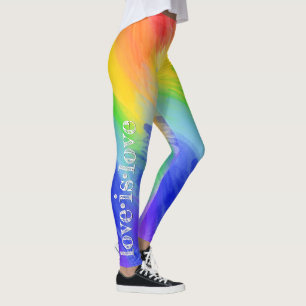 Leggings El amor es amor la tipografía LGBT acuarela Arcoir