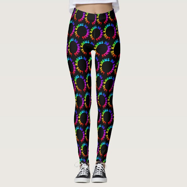 Leggings El amor no conoce límites al círculo arcoiris LGBT (Anverso)