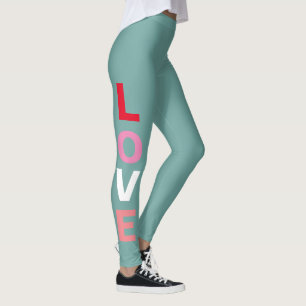 Leggings El amor rojo rosado Verde azulado del Día de San V