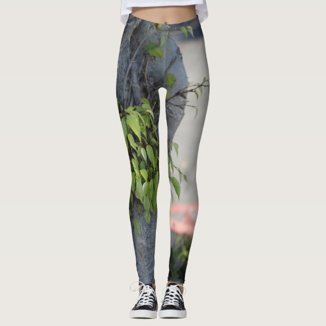 Leggings El árbol deja el diseño de la leyenda de la moda (Anverso)