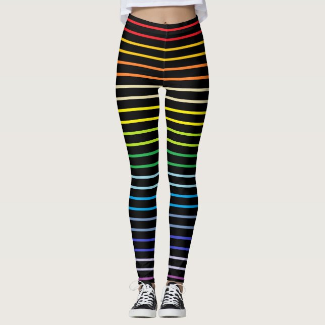 Leggings El arco iris más amplio resumido del espectro raya (Anverso)