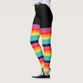 Leggings El arco iris raya calcetines apretados falsos de