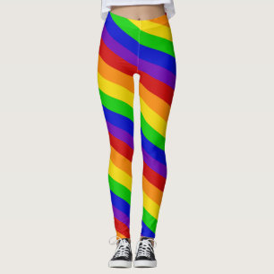 Leggings El arco iris rayado colorea la diversión colorida