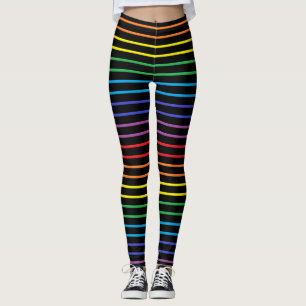 Leggings El arco iris resumido raya negro