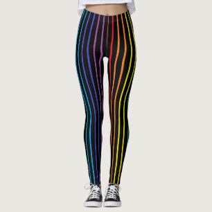 Leggings El arco iris resumido vertical raya negro