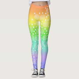 Leggings El arcoiris brillante con las piernas de los círcu