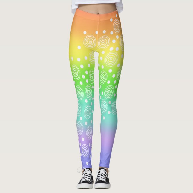 Leggings El arcoiris brillante con las piernas de los círcu (Anverso)