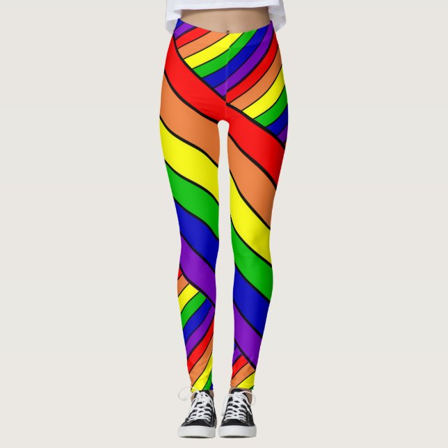 Leggings El arcoiris del orgullo LGBT de lesbianas (Anverso)