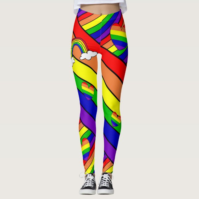 Leggings El arcoiris del orgullo LGBT de lesbianas (Anverso)