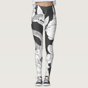 Leggings El arte de las serpientes florió tatuajes