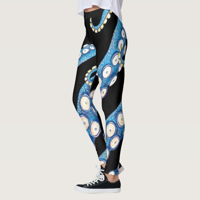 Leggings El arte de los tentáculos de octocromo azul (Izquierda)