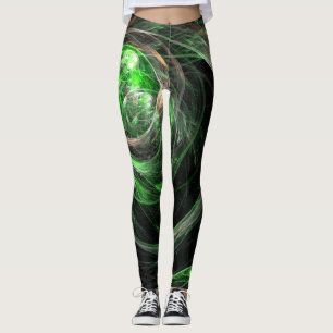Leggings El arte del resumen verde mundial