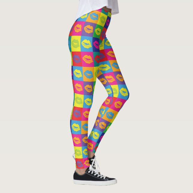 Leggings El arte pop levanta un patrón colorido (Derecha)
